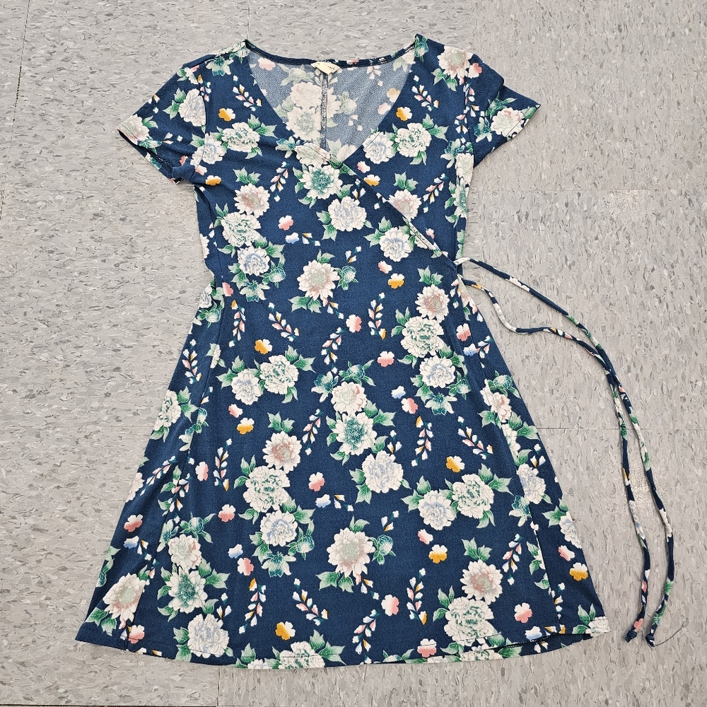 Aeropostale [ Use / Small ] Florial Navy Blue Boho Dress